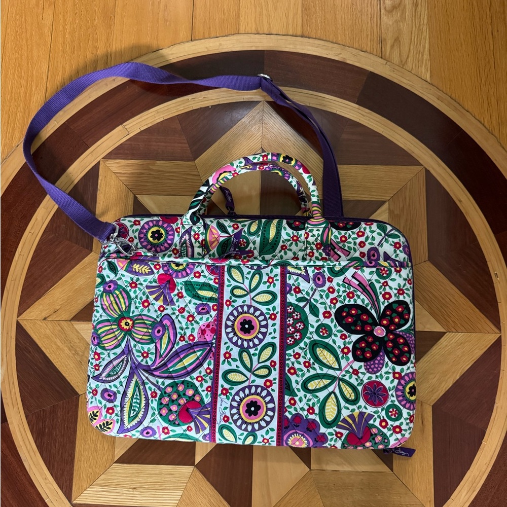 Vera Bradley Multicolor Floral Laptop Bag With Strap